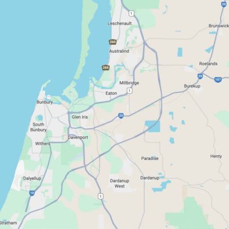 Bunbury, Western Australia map