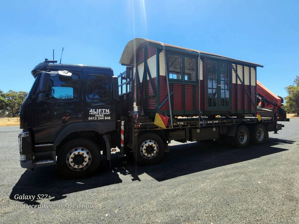 HIAB transport quaint rail carriage hut