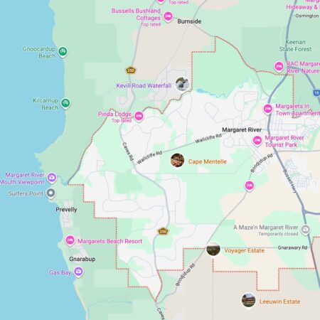 Margaret River, Western Australia map